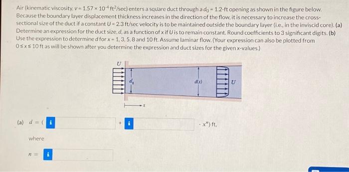 Solved wAir (kinematic viscosity, v = 1.57 x 10-4 ft2/sec) | Chegg.com