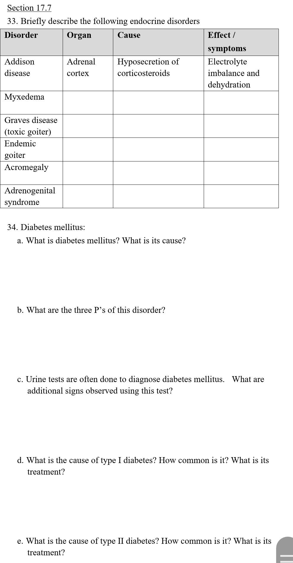 Solved Section 17.7 33. Briefly describe the following | Chegg.com