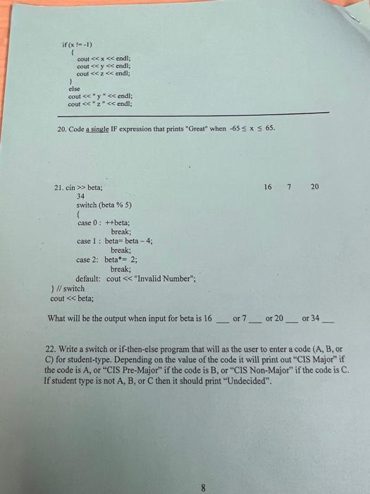 Solved 6. Consider the following program segment and write | Chegg.com