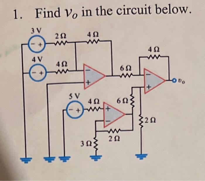 1. Find \( v_{o} \) in the circuit below.