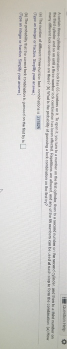 Solved Question Help A Certain Three Cylinder Combination Chegg
