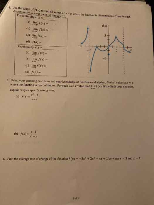 A Where The Function Is Discontinuous Then For Each Chegg Com