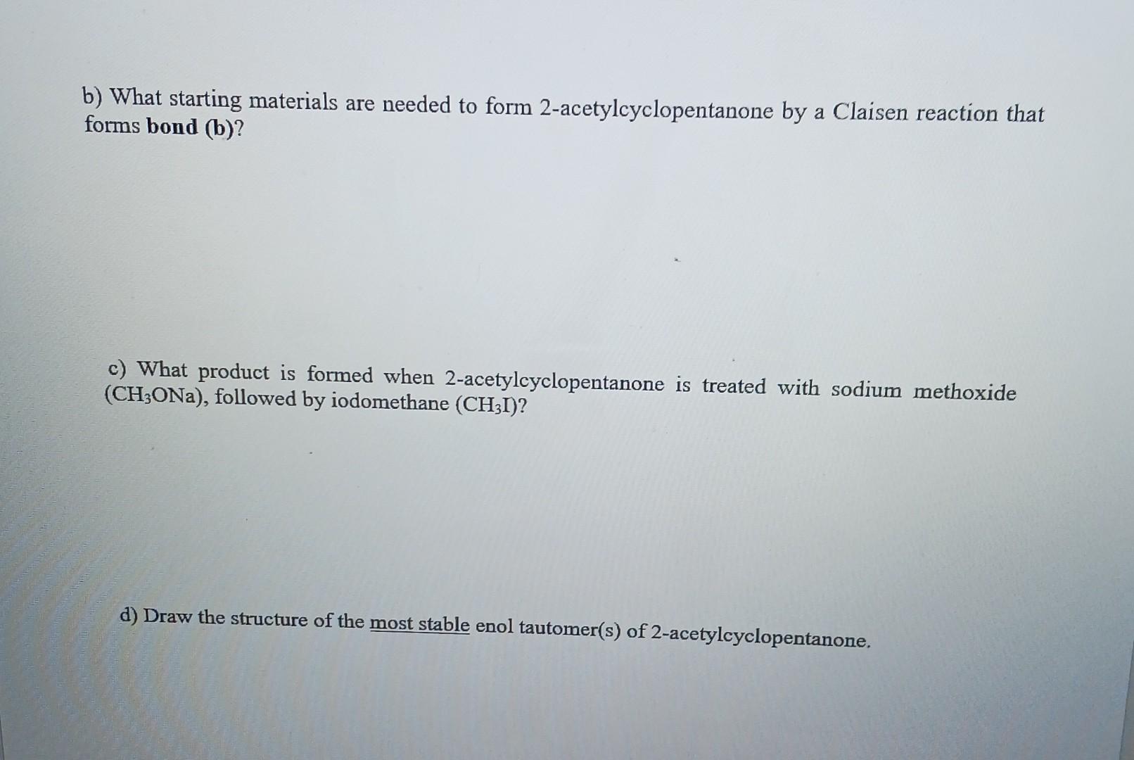 Solved 3. Consider The Structure Below. A) What Starting | Chegg.com