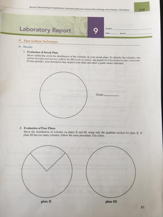 Bensons Microbiologie Application Laboratory Mandel in General Microbiology, Short Versen 13an tition 117 Laboratory Report 9