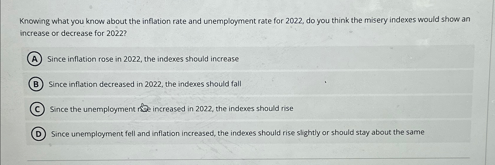 Solved Knowing what you know about the inflation rate and | Chegg.com
