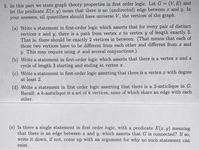 3 In This Part We State Graph Theory Properties I Chegg Com