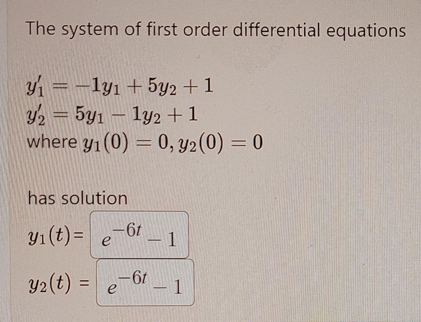 Solved The system of first order differential equations | Chegg.com