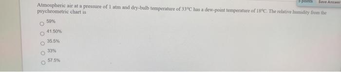 Solved 2 points Save Ana Atmospheric air at a pressure of 1 | Chegg.com