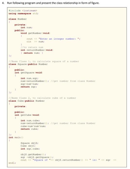 Solved 4. Run following program and present the class | Chegg.com