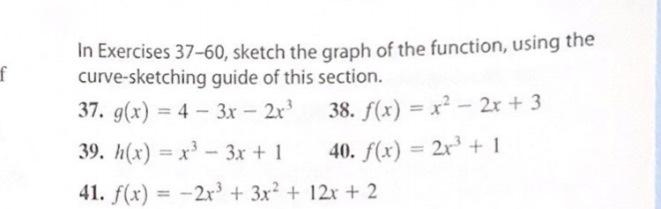 Solved f In Exercises 37-60, sketch the graph of the | Chegg.com