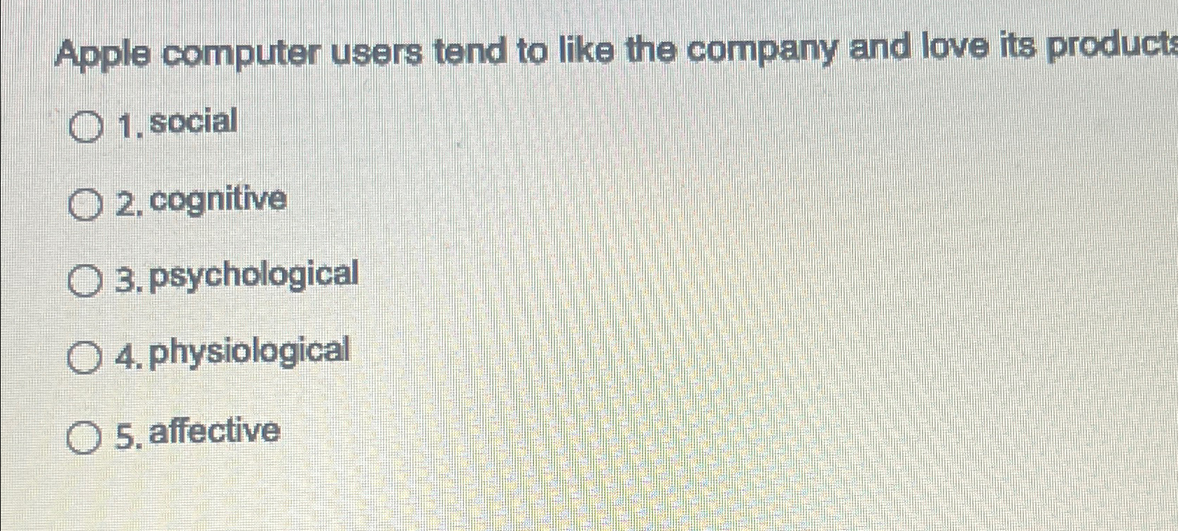 Solved Apple computer users tend to like the company and