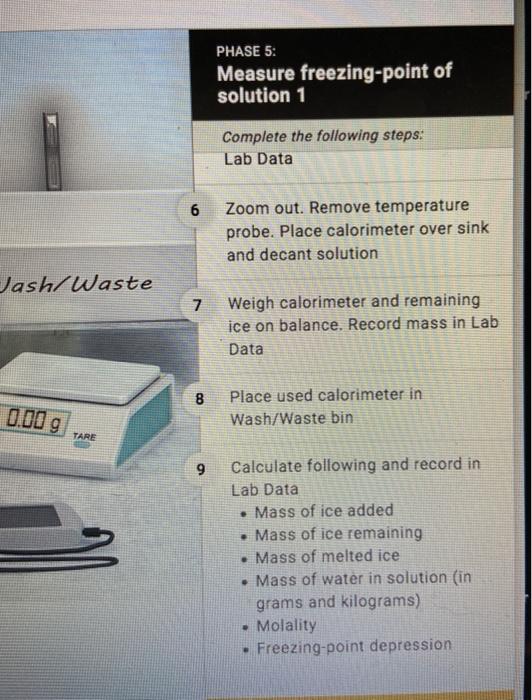 Solved PHASE 5: Measure freezing-point of solution 1 | Chegg.com