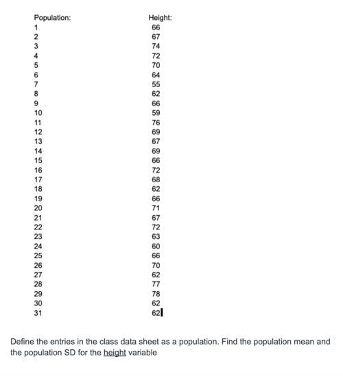Solved Define the entries in the class data sheet as a