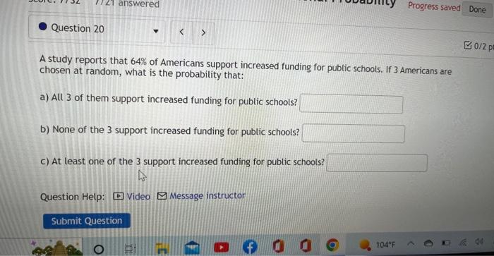 solved-a-study-reports-that-64-of-americans-support-chegg