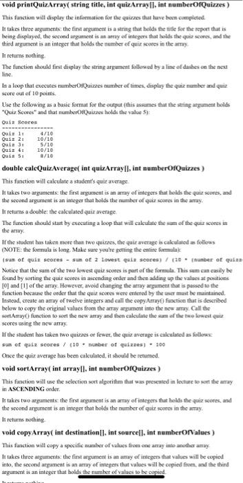 Solved Program 7 Arrays: building and sorting (100 points) | Chegg.com