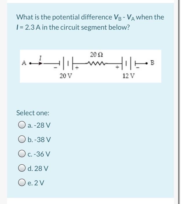 Solved For the circuit shown below, determine the current in | Chegg.com
