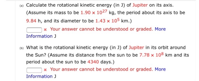 Solved (a) Calculate the rotational kinetic energy (in ) of | Chegg.com