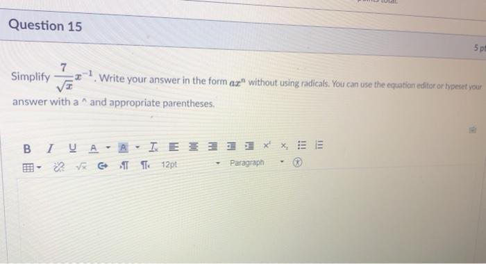 Solved Question 15 5 p 7 Simplify Write your answer in the | Chegg.com
