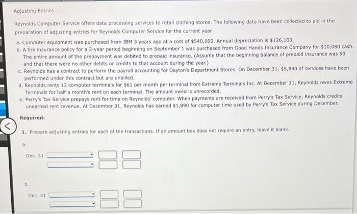 Solved Reynolds Computer Service offers data processing | Chegg.com