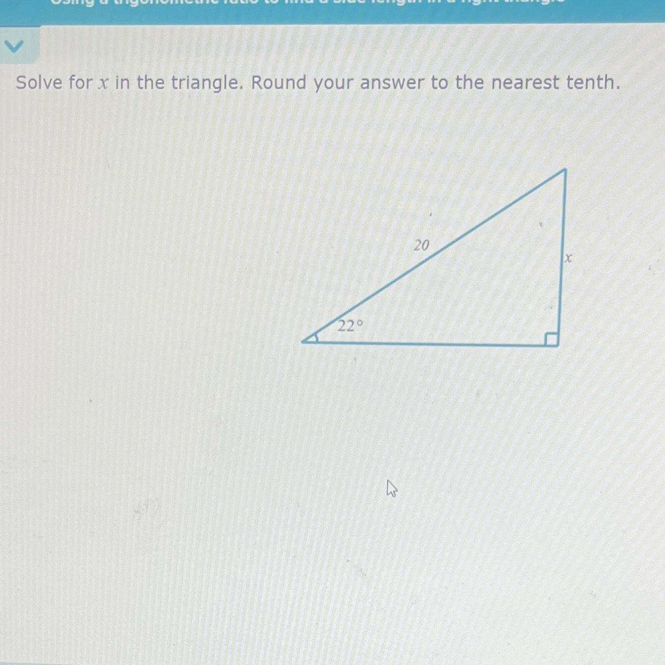 solved-solve-for-x-in-the-triangle-round-your-answer-to-chegg
