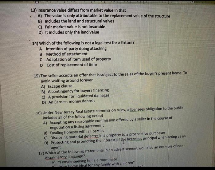 Solved 16) Under New Jersey Real Estate commission rules, a