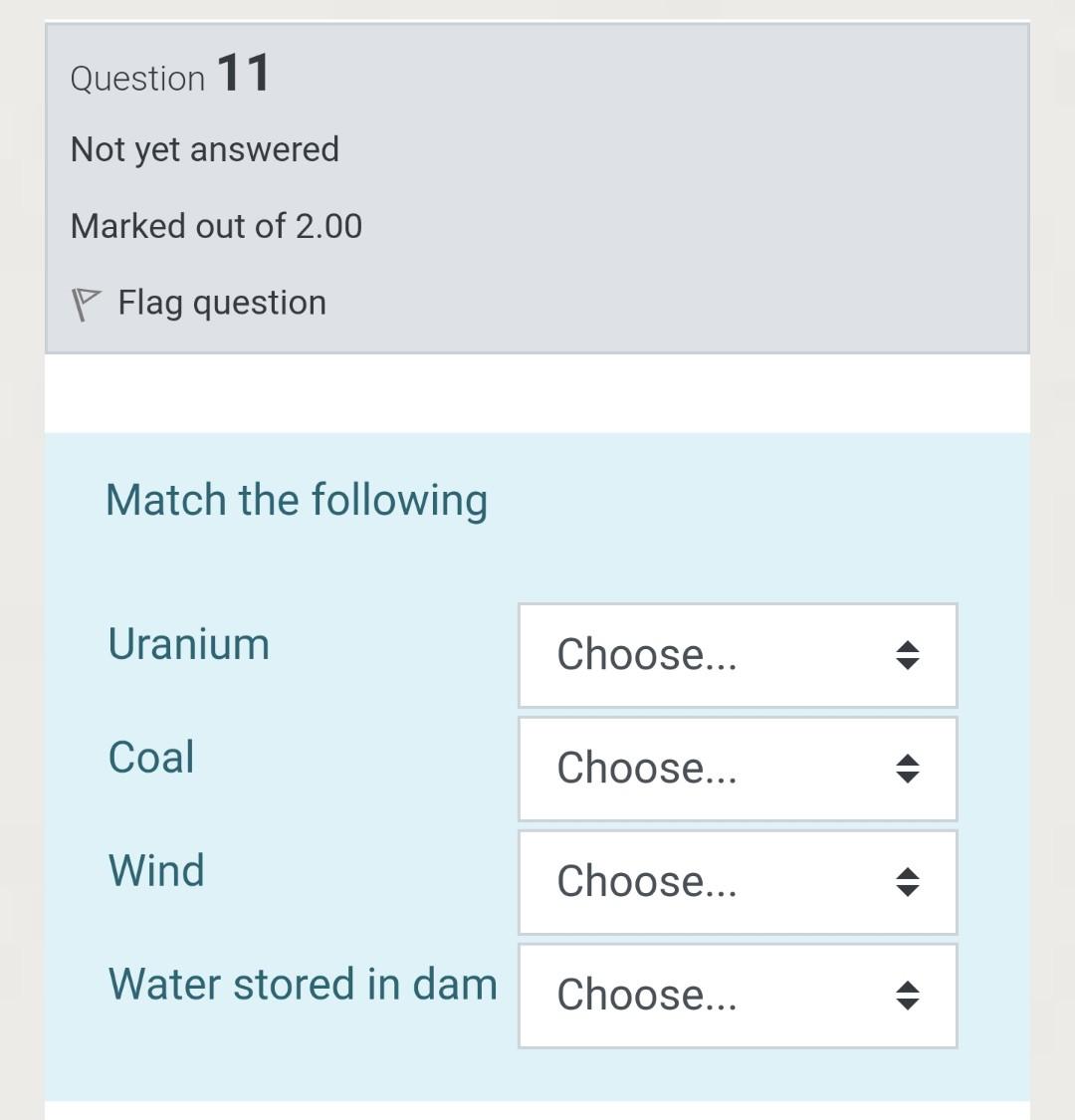 Solved Question 11 Not yet answered Marked out of 2.00 P