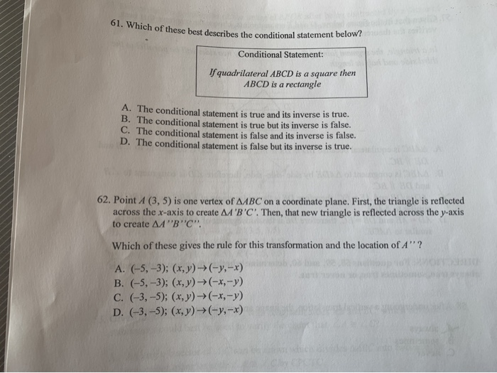 Solved 61. Which Of These Best Describes The Conditional | Chegg.com