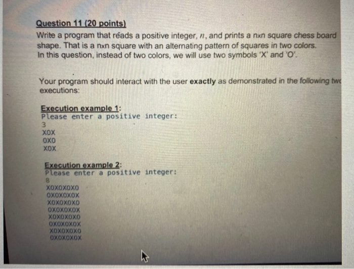 Solved Question 11 (20 points) Write a program that reads a | Chegg.com