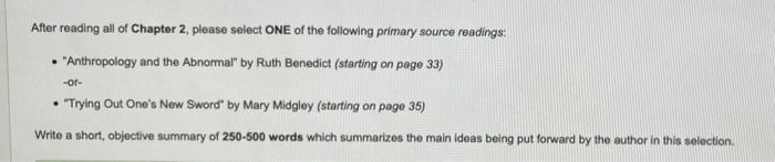 Solved After reading all of Chapter 2. please select ONE of | Chegg.com
