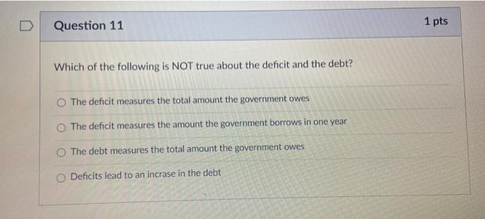 Solved Question 11 1 pts Which of the following is NOT true | Chegg.com