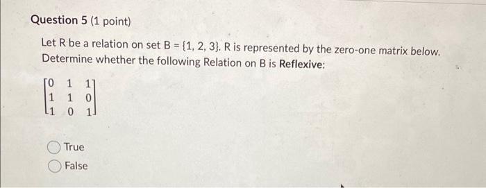 Solved Let R Be A Relation On Set B={1,2,3}.R Is Represented | Chegg.com