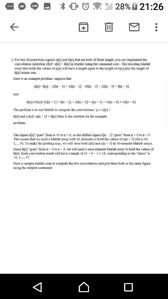 Solved Line 28 21 26 F 2 For Two Discrete Time Signals Chegg Com