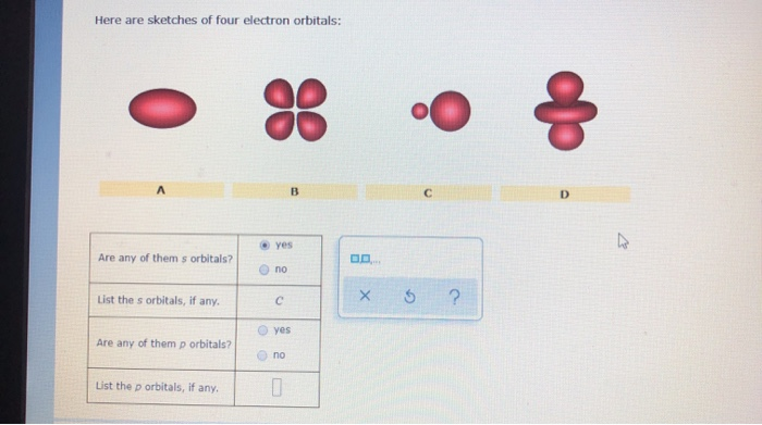 Solved Here are sketches of four electron orbitals: . yes | Chegg.com