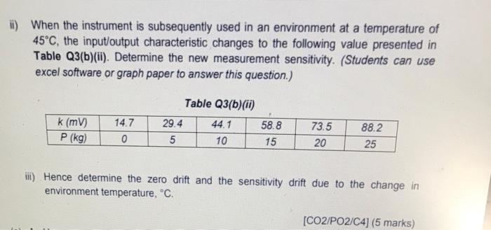 Solved D) An instrument is calibrated in an environment at a | Chegg.com