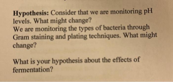 what is your hypothesis regarding their ph value