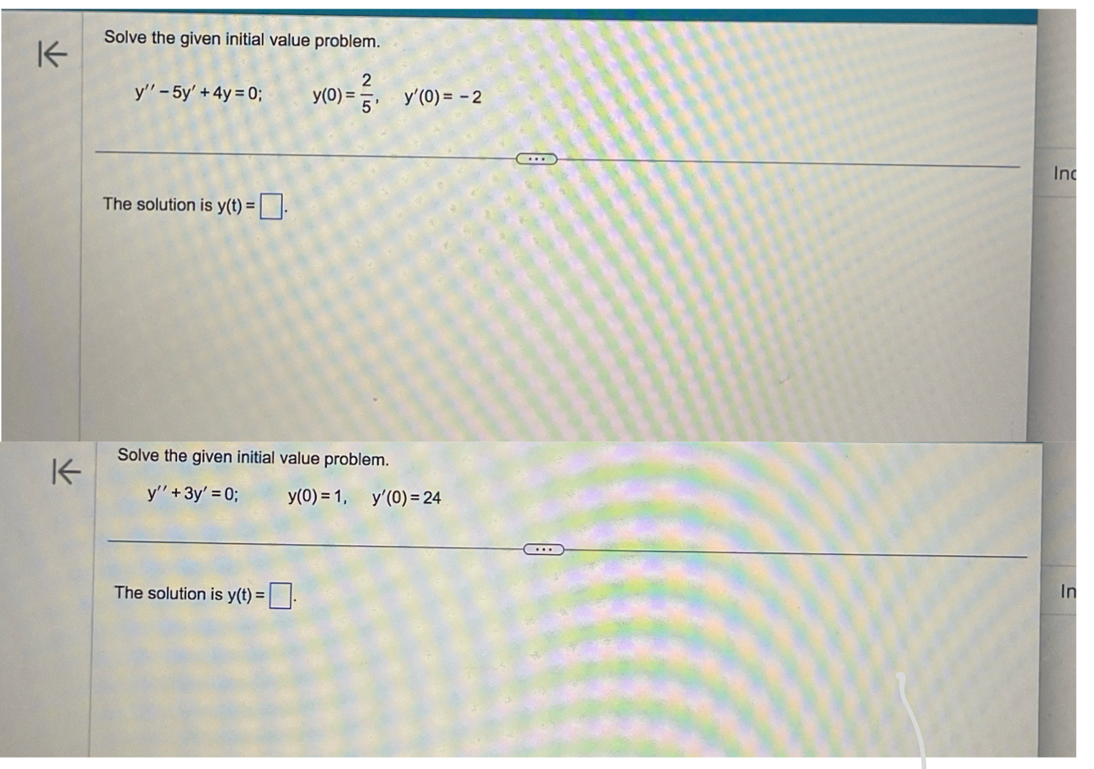 Solved Solve the given initial value | Chegg.com
