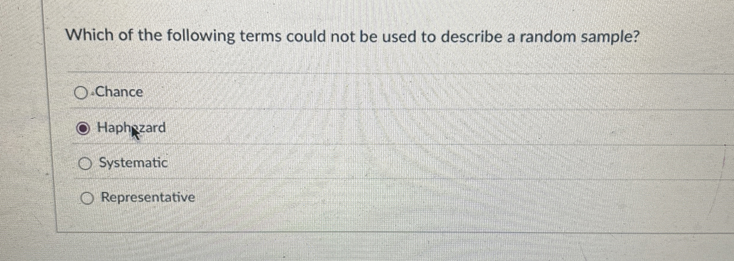Solved Which of the following terms could not be used to | Chegg.com ...