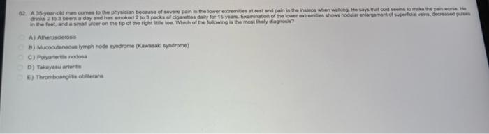Solved 6.2. A 35 year old man comes to the physician because | Chegg.com