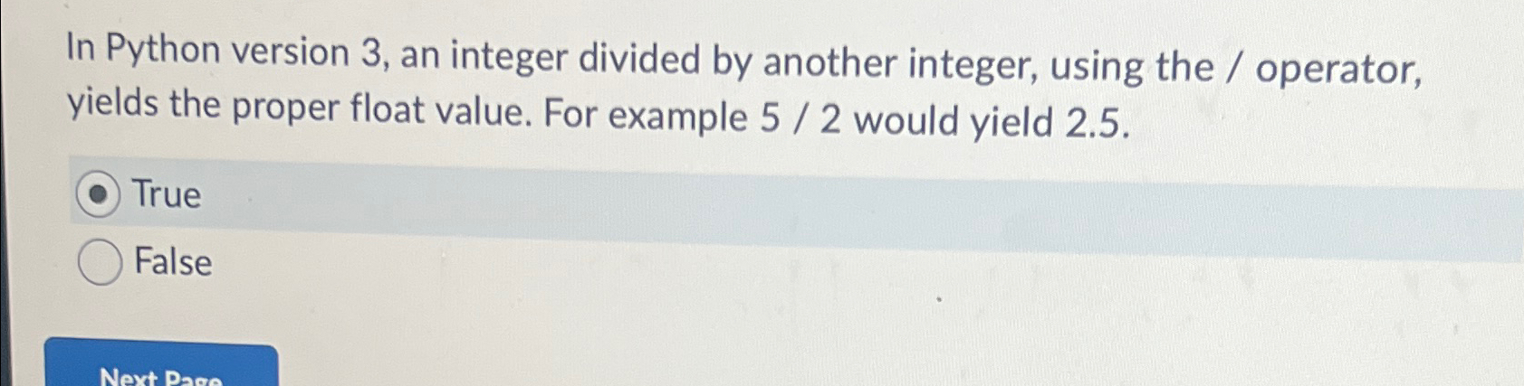 Solved In Python version 3, ﻿an integer divided by another | Chegg.com
