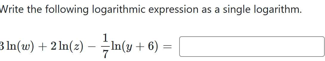 Solved Write the following logarithmic expression as a | Chegg.com