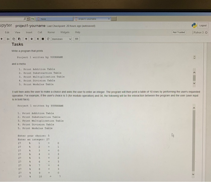 Solved Write Program Prints Project 1 Written Yourname Me