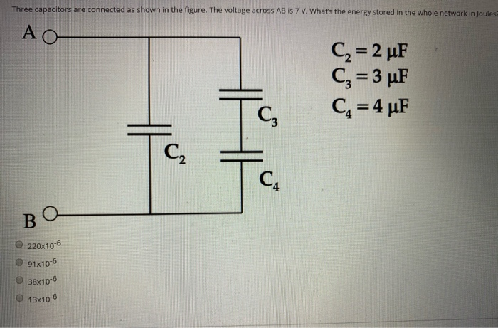 Solved Three Capacitors Are Connected As Shown In The | Chegg.com