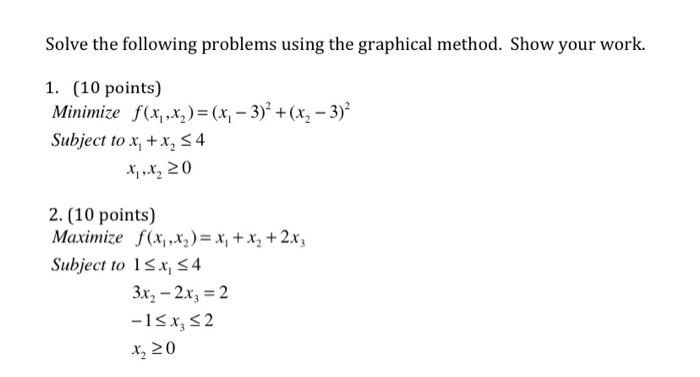 Solved Solve the following problems using the graphical | Chegg.com