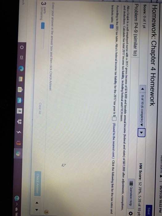 Solved AUDI BUPPIS 05/31/20 10:52 PM na Save Homework: | Chegg.com