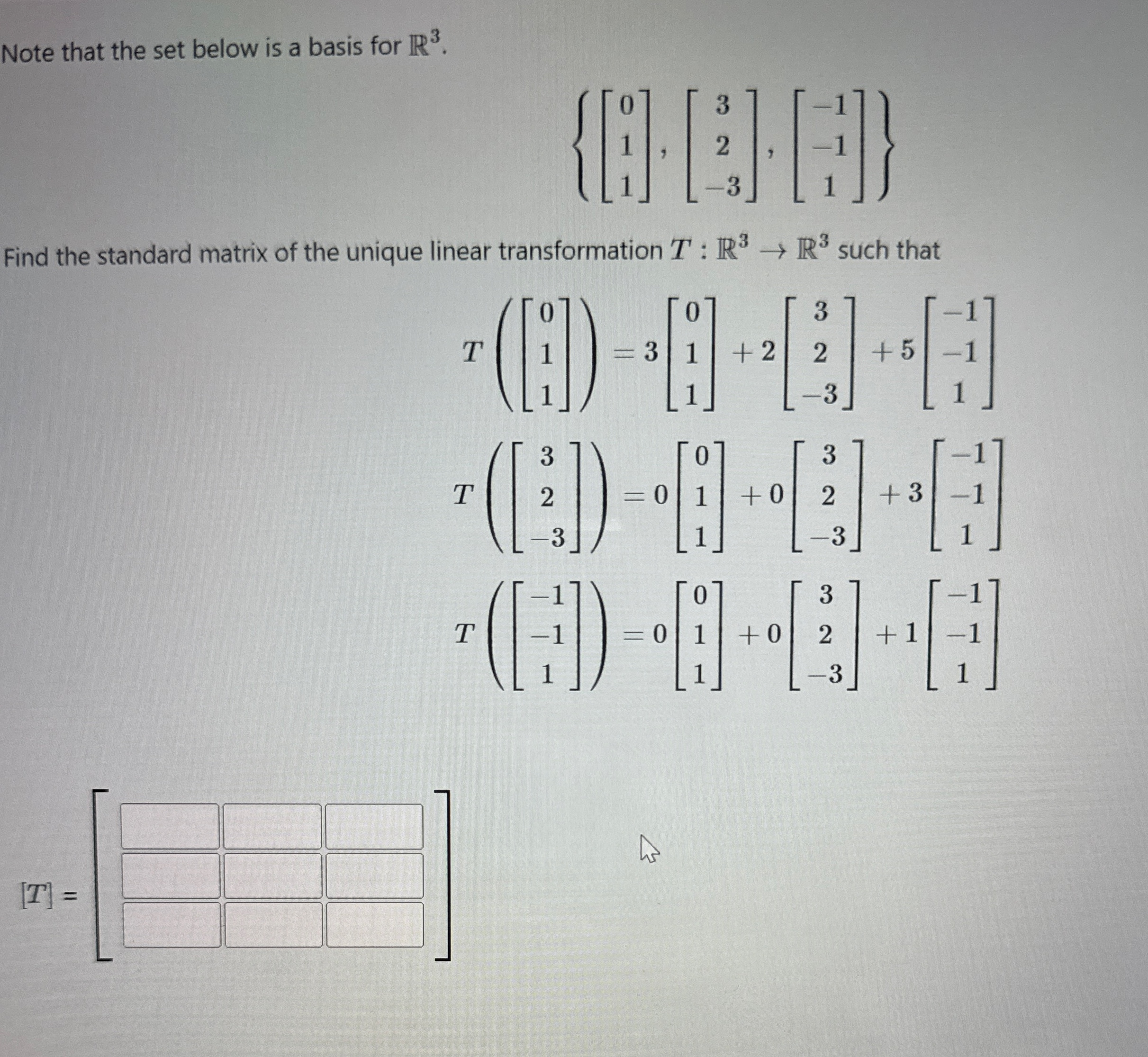 Solved Note that the set below is a basis for | Chegg.com