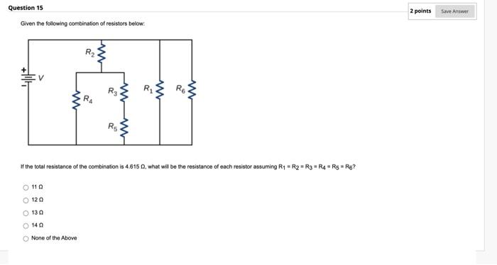 Solved Question 7 2 points Save Answer Given the circuit | Chegg.com