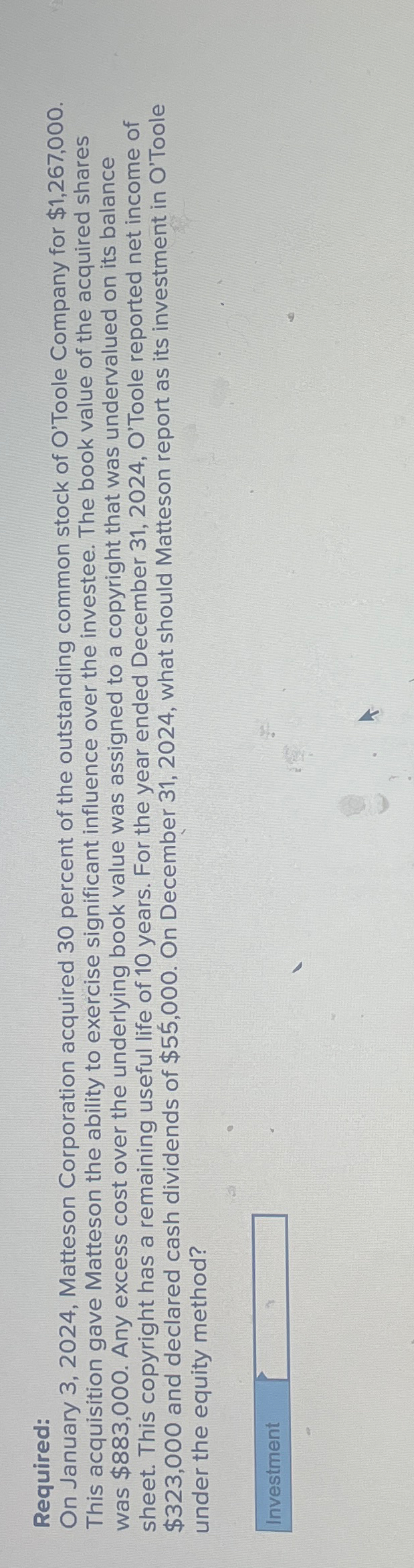 Solved Required:On January 3, 2024, ﻿Matteson Corporation | Chegg.com