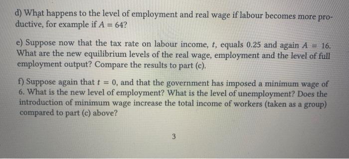 Solved Question 3: The Aggregate Production Function and | Chegg.com