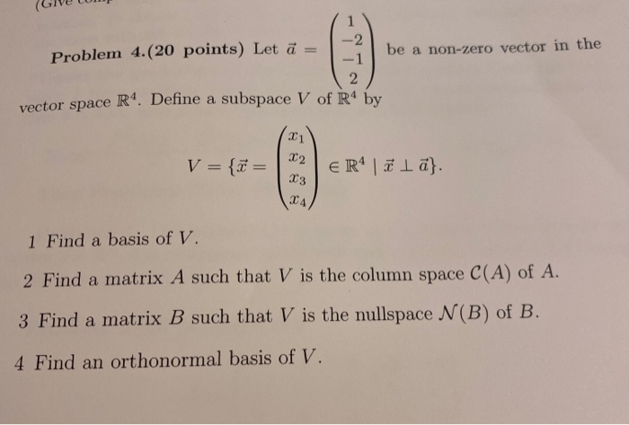 Solved Give Cum Problem 4 Points Let A Be A Non Z Chegg Com