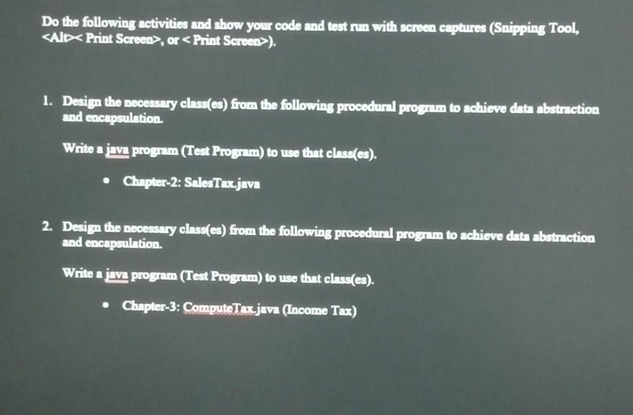Solved Do the following activities and show your code and | Chegg.com